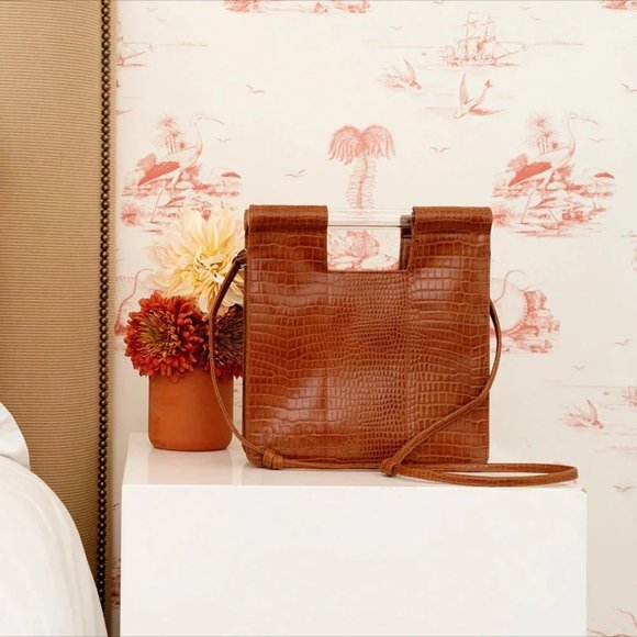 Beis The Crossbody in Cognac Croc - Picture 4 of 11